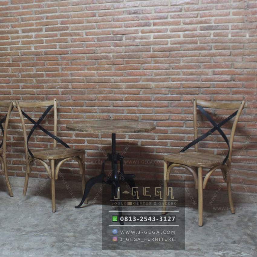 Kursi Meja Cafe Industrial Kombinasi Jati By J GeGa 