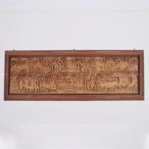 Relief Kehidupan Desa 180 x 15 x 100 cm, Ukiran Kayu Jati Jepara